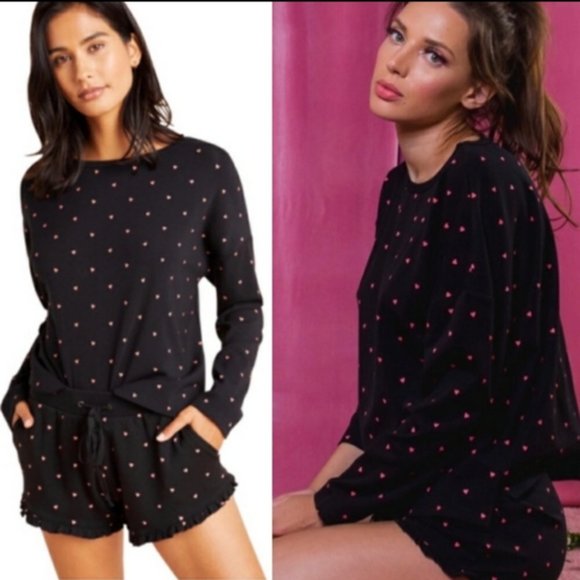 Plush Other - Plush Revolve - Fleece Lining Black/Pink Heart Set